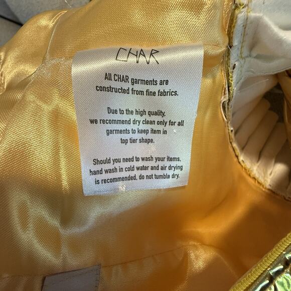 Char Workroom Metallic Gold Ruffle High Rise Cheeky Shorts Size XS - Picture 7 of 11